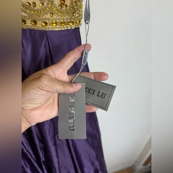 (T4) LUCCI LU sequin embroidered prom or special occasion dress, size 6 - Picture 6 of 15